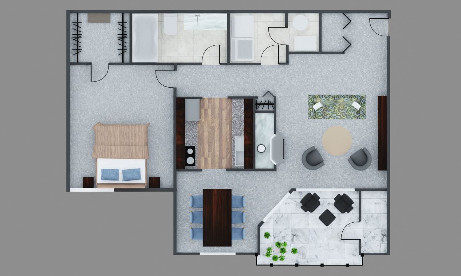 Runaway Bay Apartments Seafarer 1 bedroom 1 bath floor plan sheet - Columbus, OH
